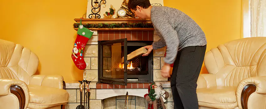 Rusted Metal Fireplace Restoration in Colesville, Maryland